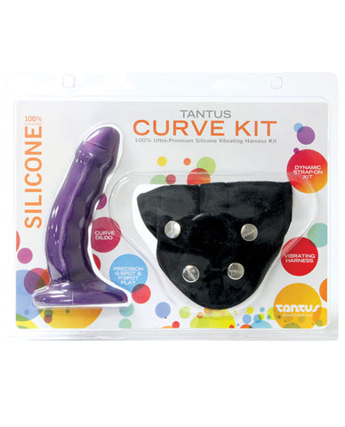 Tantus Silicone Curve PPA w-Harness - Purple