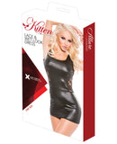 Kitten Lace & Wet Look Dress Black O-S