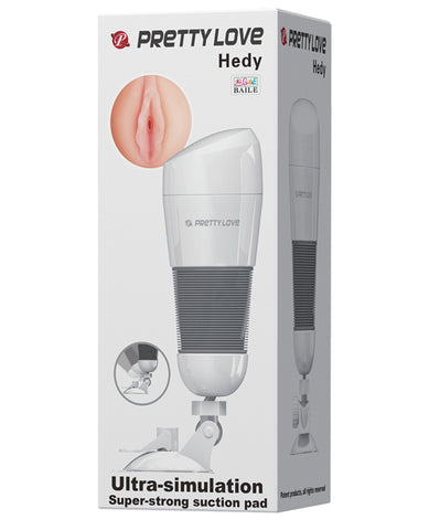 Pretty Love Hedy Suction Pad Stroker w-Bullet - White