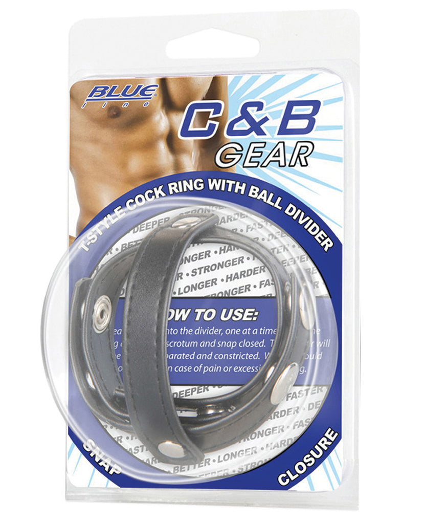 Blue Line C&B T-Style Cock Ring w-Ball Divider