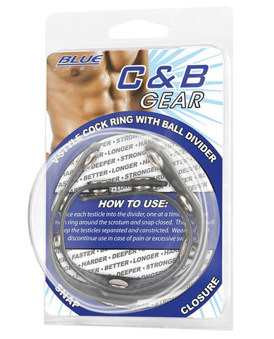 Blue Line C&B V-Style Cock Ring w-Ball Divider