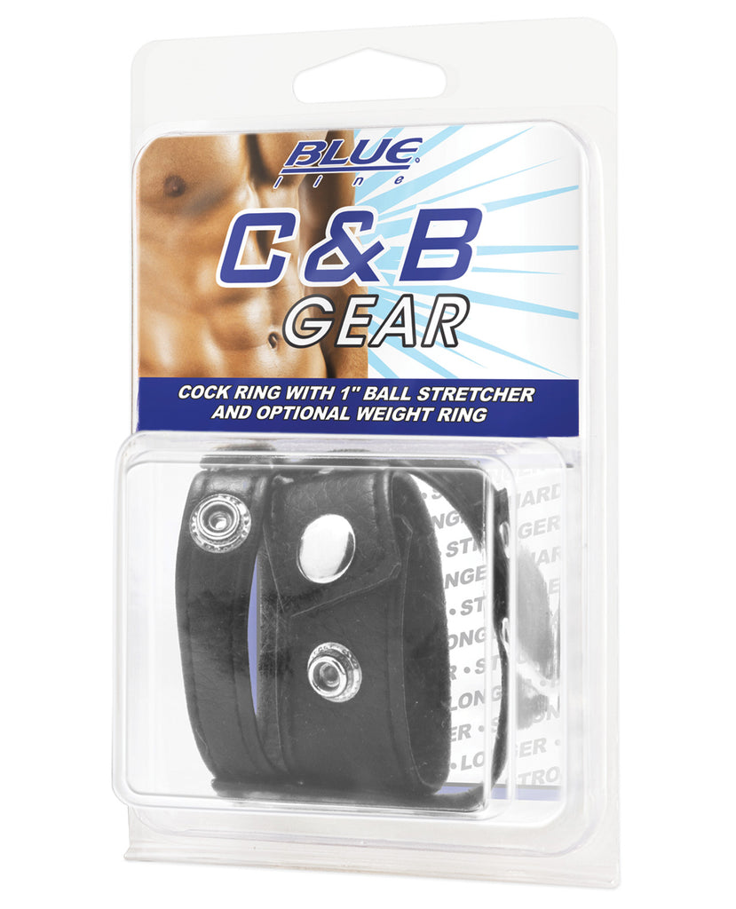Blue Line C&B Cock Ring w-1" Ball Stretcher & Optional Weight Ring