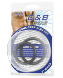 Blue Line C&B Silicone Cock Ring Set - Black