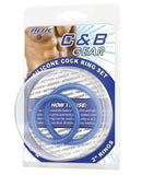 Blue Line C&B Silicone Cock Ring Set - Blue