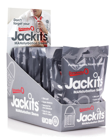 Screaming O Jackits Mansturbation Sleeve Display - Display of 12