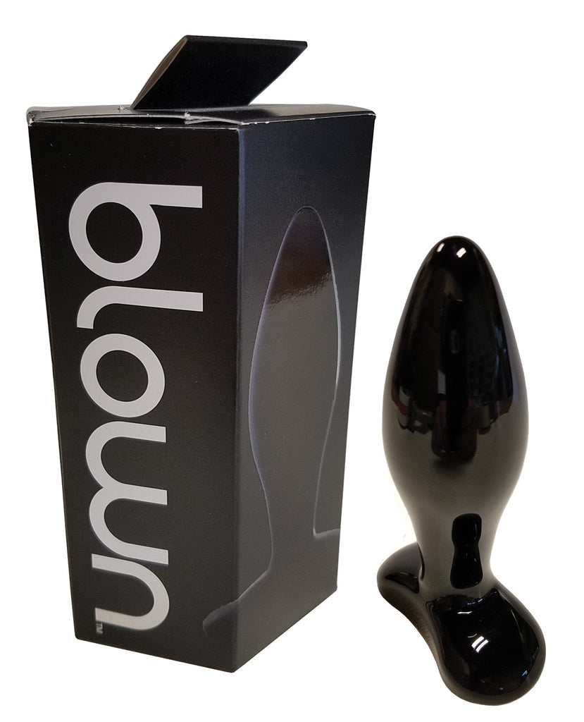 Blown Glass Butt Plug - Black