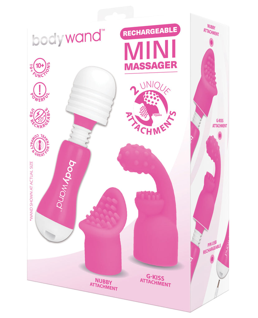 Bodywand Rechargeable Mini Massager w-Attch. - Pink