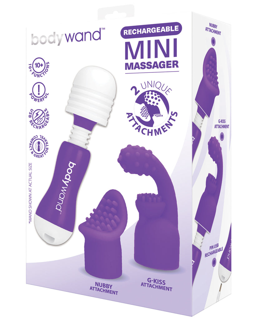 Bodywand Rechargeable Mini Massager w-Attch. - Purple