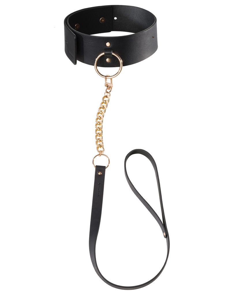 Bijoux Indiscrets Maze Wide Choker w-Leash - Black