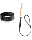 Bijoux Indiscrets Maze Wide Choker w-Leash - Black