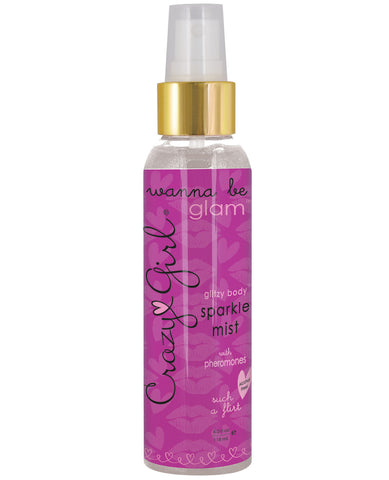 Crazy Girl Glitzy Silver Body Sparkle Mist w-Pheromones - 4 oz Such a Flirt