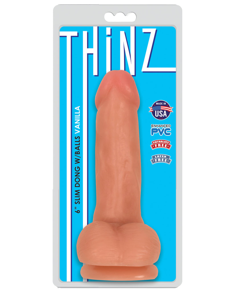 Curve Novelties Thinz 6" Slim Dong w-Balls - Vanilla