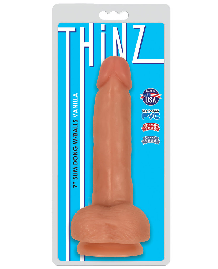 Curve Novelties Thinz 7" Slim Dong w-Balls - Vanilla