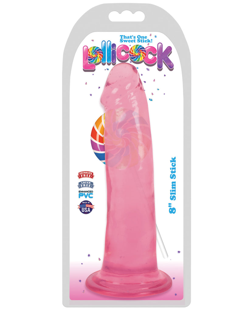Curve Novelties Lollicock 8" Slim Stick - Cherry Ice