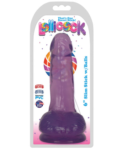 Curve Novelties Lollicock 6" Slim Stick w-Balls - Grape Ice