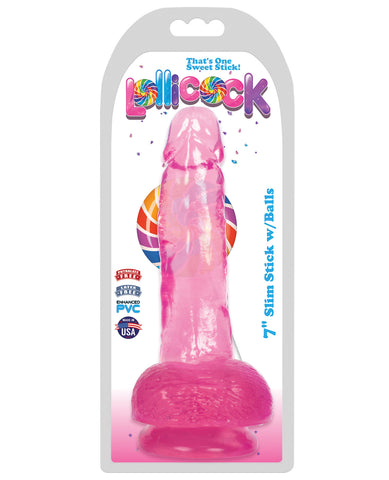 Curve Novelties Lollicock 7" Slim Stick w-Balls - Cherry Ice