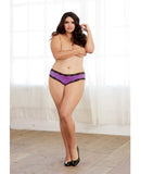 Microfiber Cheeky Panty w-Criss Cross Open Back Detail Iris-Black 3X