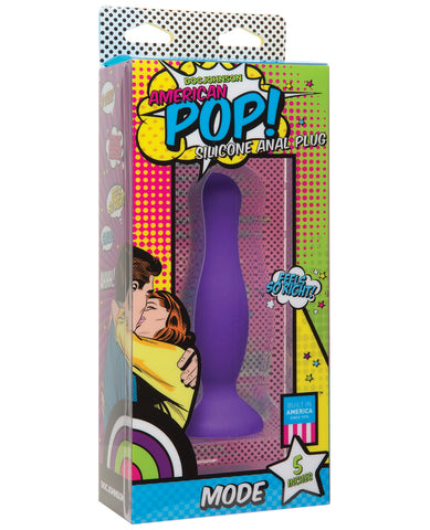 American Pop Mode 5" Silicone Anal Plug - Purple