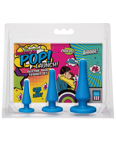 American Pop Launch Silicone Anal Trainer Set - Blue