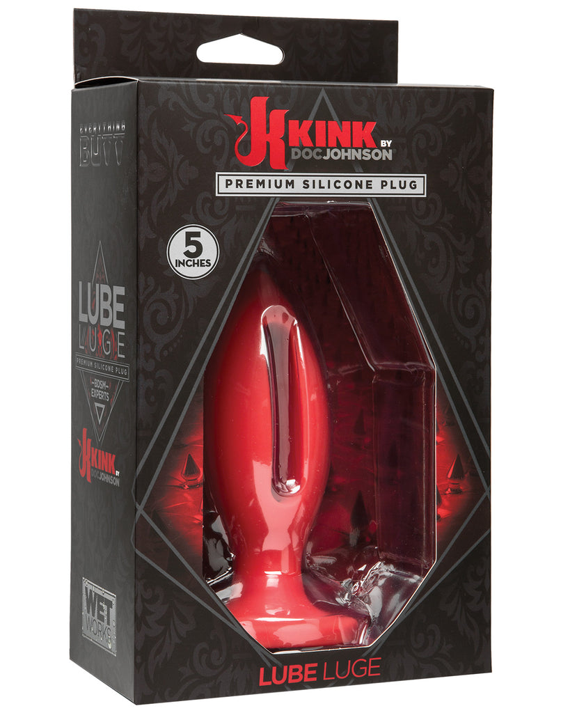 Kink Wet Works 5" Silicone Lube Luge Plug - Red