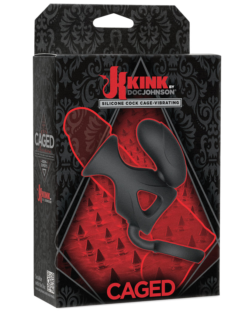 Kink Vibrating Silicone Cock Cage w-Ball Strap