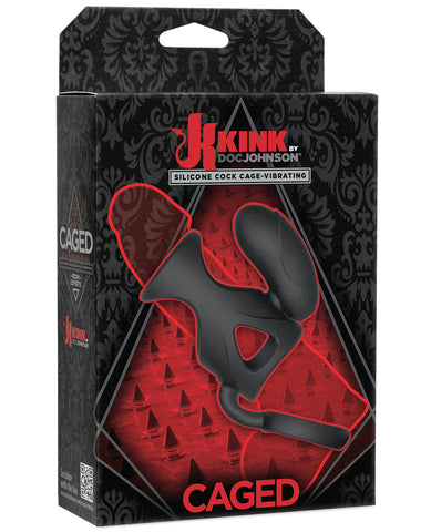 Kink Vibrating Silicone Cock Cage w-Ball Strap