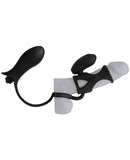 Kink Vibrating Cock Cage w-Ball Strap & Dual Bullets - Black