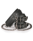 Easy Toys Faux Leather Collar w-Anklecuff - Black