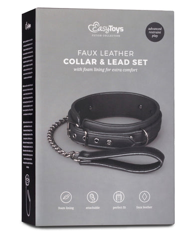 Easy Toys Fetish Collar w-Leash - Black