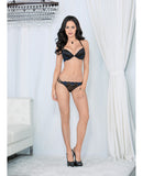 Holiday Ladder Back Bra & Panty Set Black-Midnight Blue SM