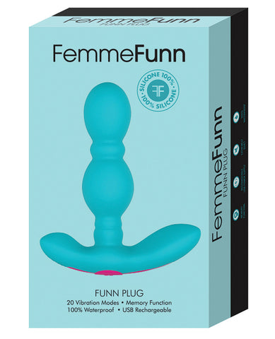Femme Funn Plug Vibrating Butt Plug - Turquoise