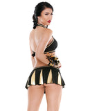Play Crowd Pleaser Halter Mesh & Micro Top, Pleated Skirt & Pom Poms