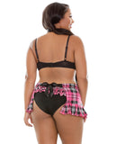 Curve Preppy in Pink Schoolgirl Set Black-Pink 3X-4X