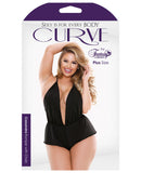 Curve Cassandra Romper w-Chain Detail Black 1X-2X