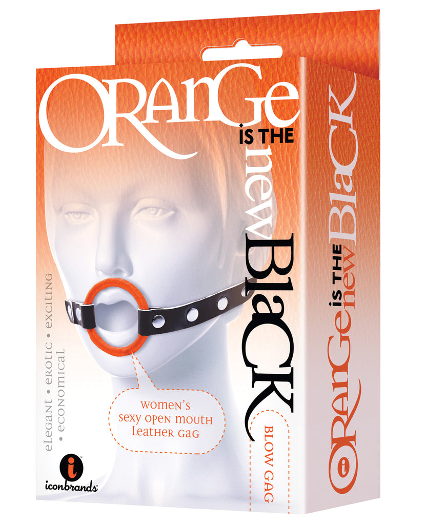 The 9's Orange is the New Black Blow Gag Open Mouth Leather Gag