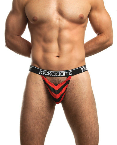Jack Adams Flyer Thong Black-Red Stripe XL