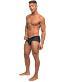 Clip Tease Unique Mesh Pouch Mini Short Blk-Blu LG