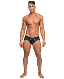 Clip Tease Unique Mesh Pouch Mini Short Blk-Blu XL