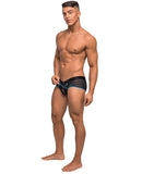 Clip Tease Unique Mesh Pouch Mini Short Blk-Blu XL