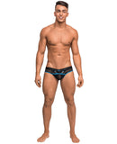 Clip Tease Unique Mesh Pouch Thong Blk-Blu S-M
