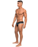 Clip Tease Unique Mesh Pouch Thong Blk-Blu S-M