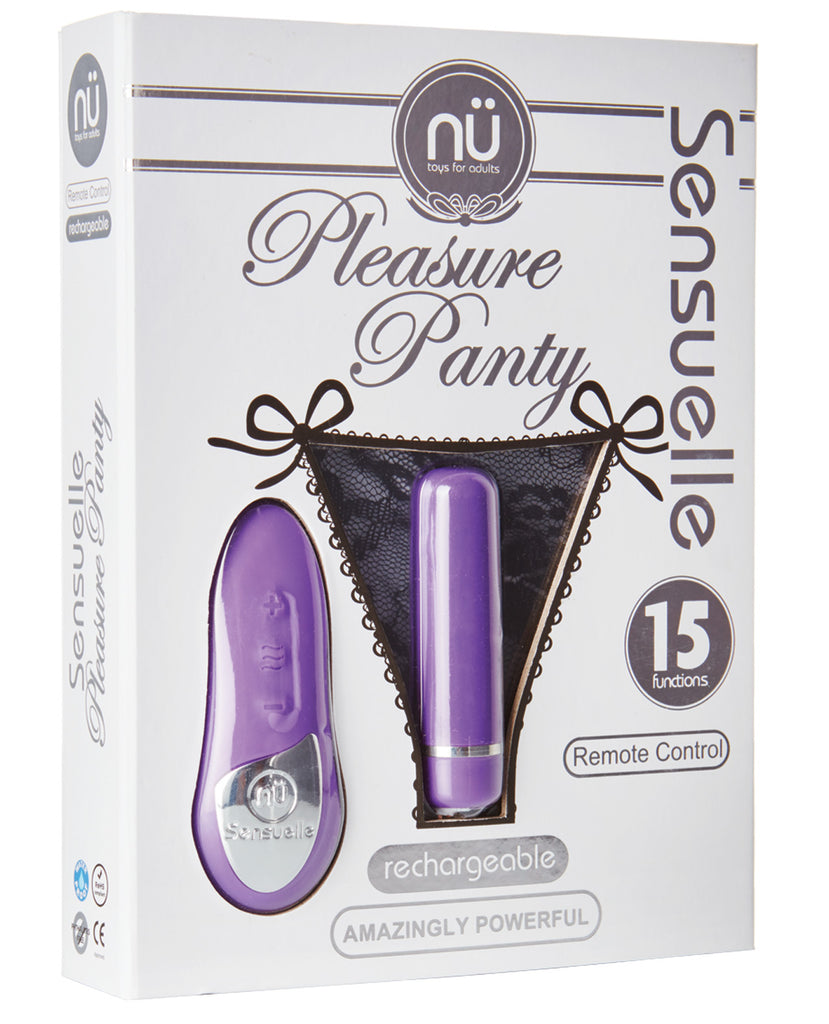 Sensuelle Pleasure Panty Bullet w-Remote Control - 15 Function Purple