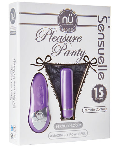 Sensuelle Pleasure Panty Bullet w-Remote Control - 15 Function Purple
