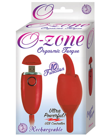 O-Zone USB Rechargeable Orgasmic Tongue Vibe - 10 Function Red