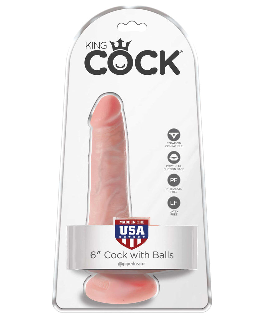King Cock 6" Cock w-Balls - Flesh