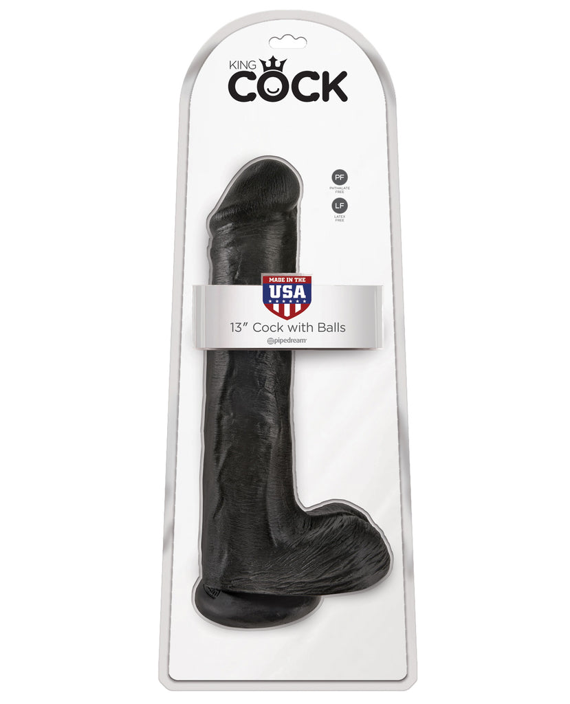 King Cock 13" Cock w-Balls - Black