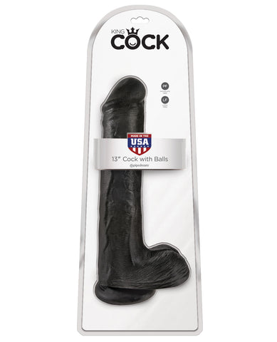 King Cock 13" Cock w-Balls - Black
