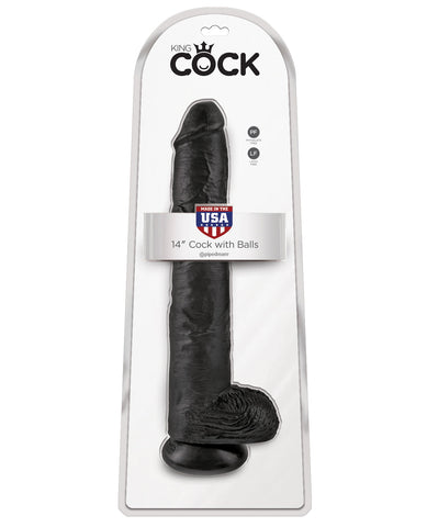 King Cock 14" Cock w-Balls - Black