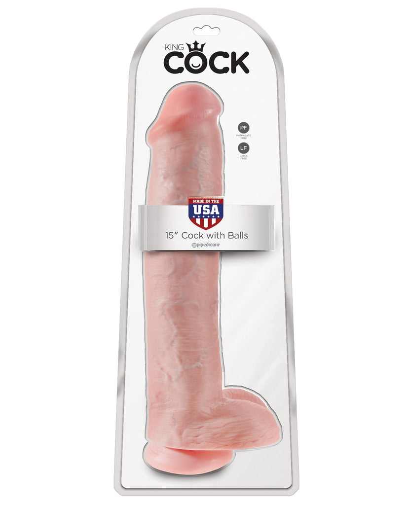 King Cock 15" Cock w-Balls - Flesh