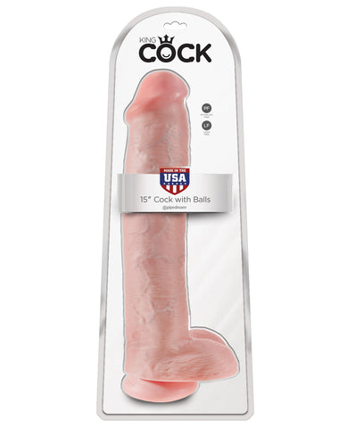 King Cock 15" Cock w-Balls - Flesh